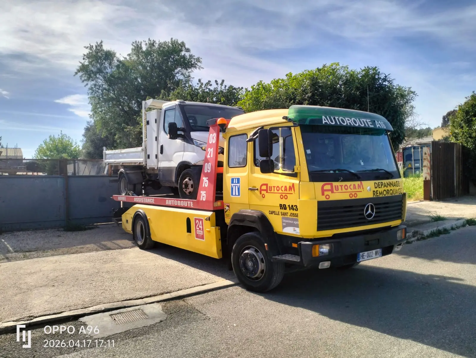 Dépannage et remorquage d'un Iveco Daily en panne à Pignans par V.R.D 83